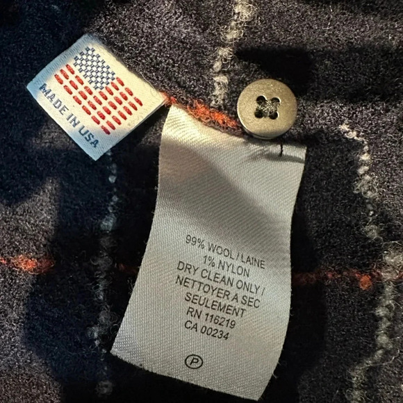 Steve Alan Wool Navy Plaid Oversized Tunic Blouse Dress Button Down Size Large - Picture 5 of 6